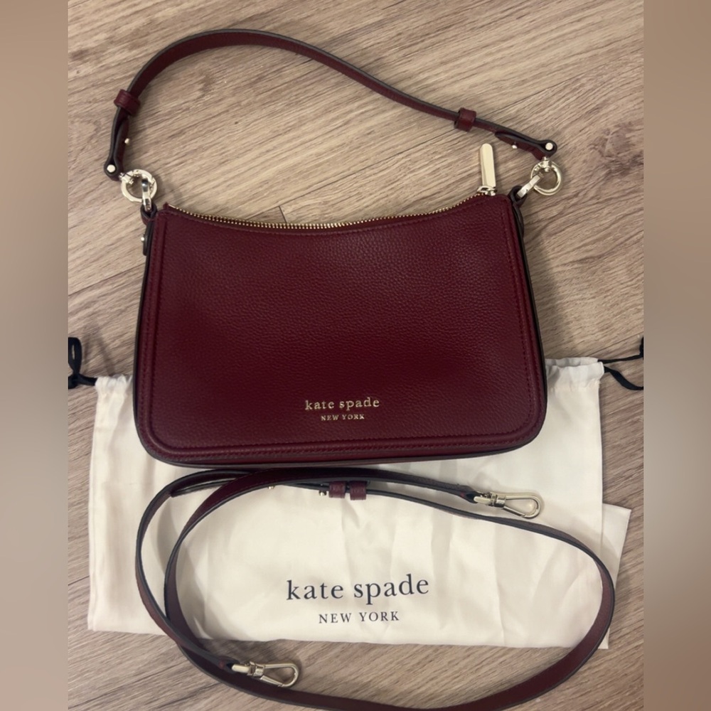 Kate Spade Hudson Medium - Burgundy - Crossbody/Shoulder Bag